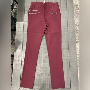 Junior’s Stretch Material V&X Pants; Red; Size L